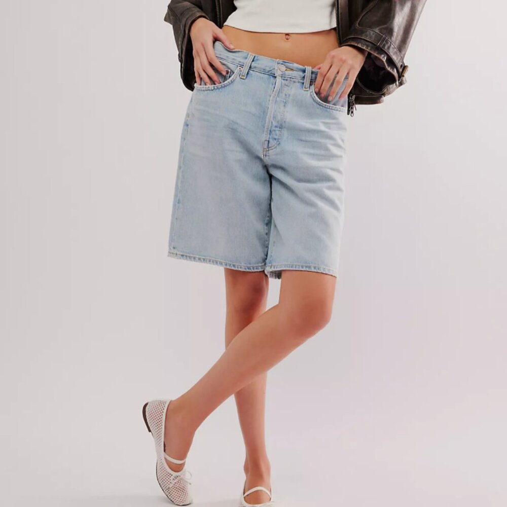 NWT Agolde Light Wash Denim Jean Shorts - Picture 2 of 9